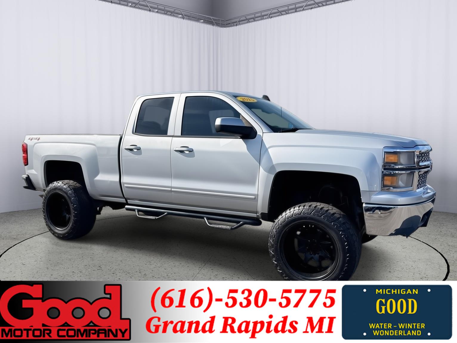 Silver Ice Metallic 2015 Chevrolet Silverado 1500 LT Double Cab 4WD Pickup Truck Four-Wheel Drive 6-Speed Automatic