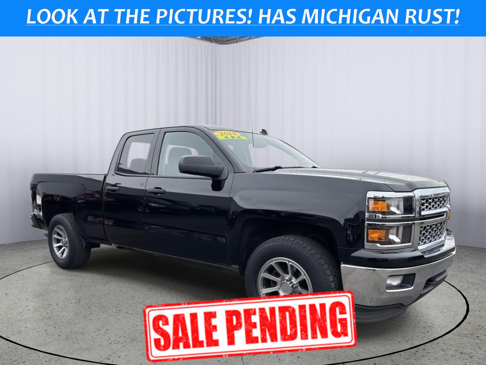 Black 2014 Chevrolet Silverado 1500 LT Double Cab 4WD Pickup Truck Four-Wheel Drive 6-Speed Automatic