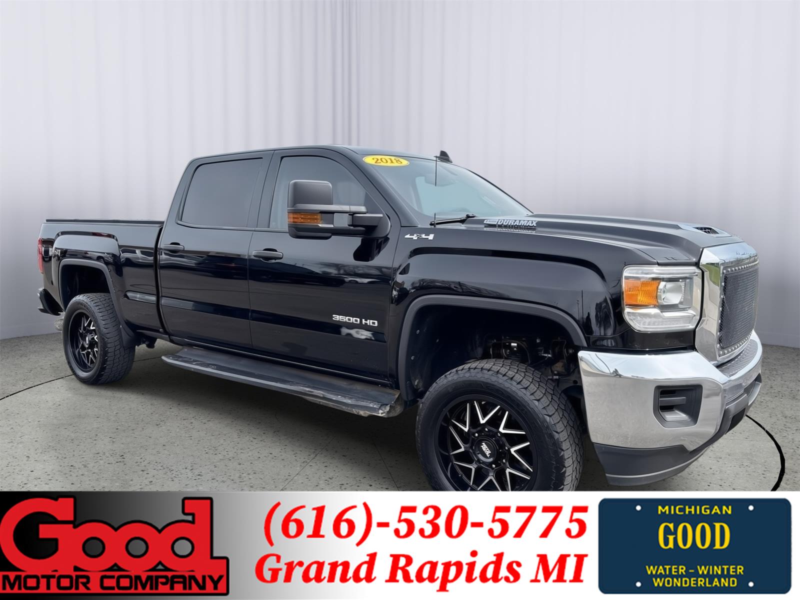 Onyx Black 2018 GMC Sierra 3500HD Base Crew Cab 4WD Pickup Truck Four-Wheel Drive 6-Speed Automatic