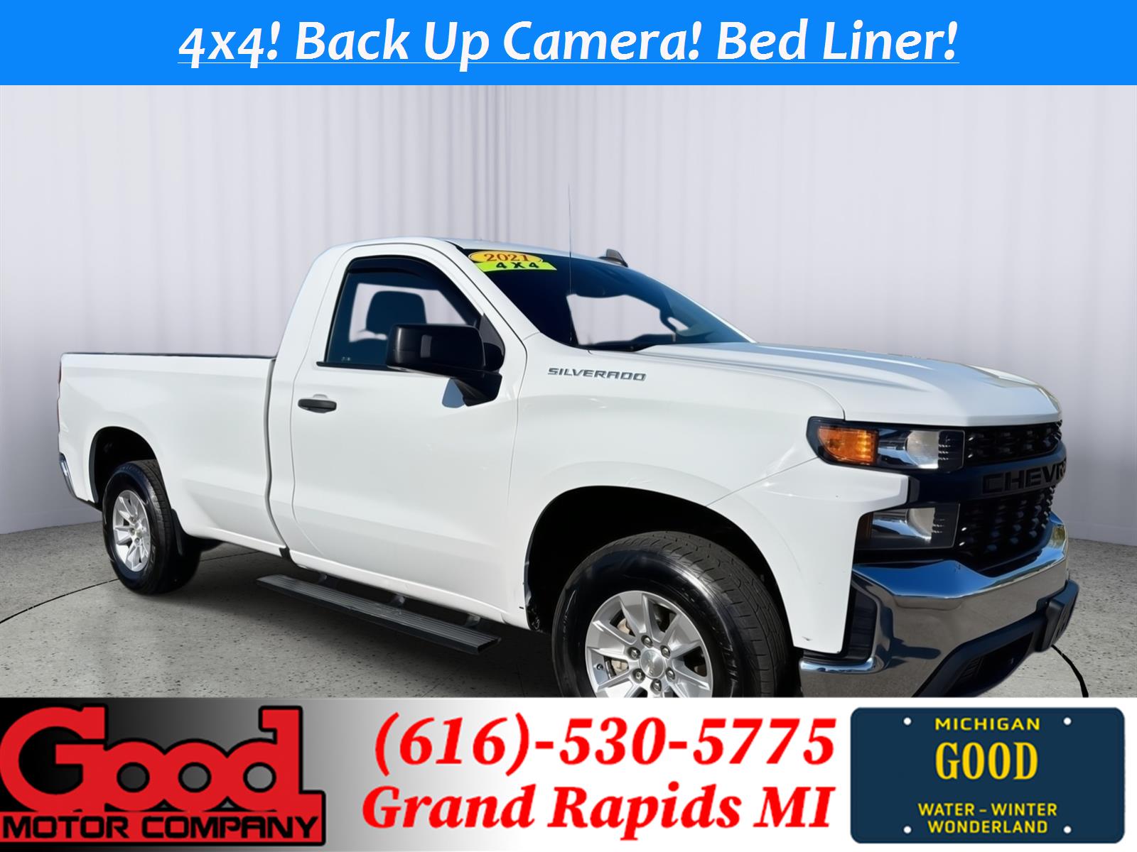 Summit White 2021 Chevrolet Silverado 1500 Pickup Truck Four-Wheel Drive 8-Speed Automatic