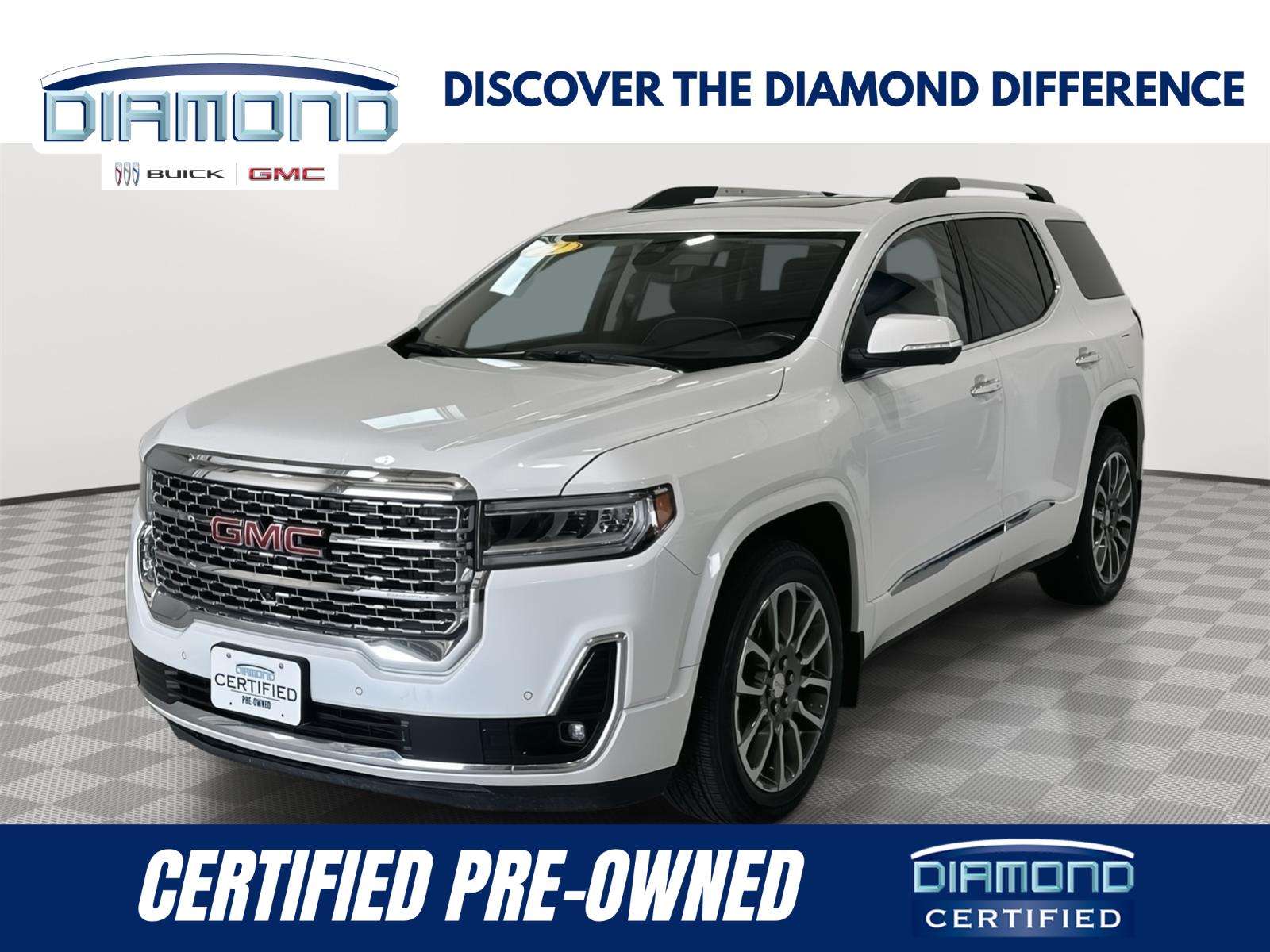 White Frost Tricoat 2022 GMC Acadia SUV / Crossover Four-Wheel Drive 9-Speed Automatic