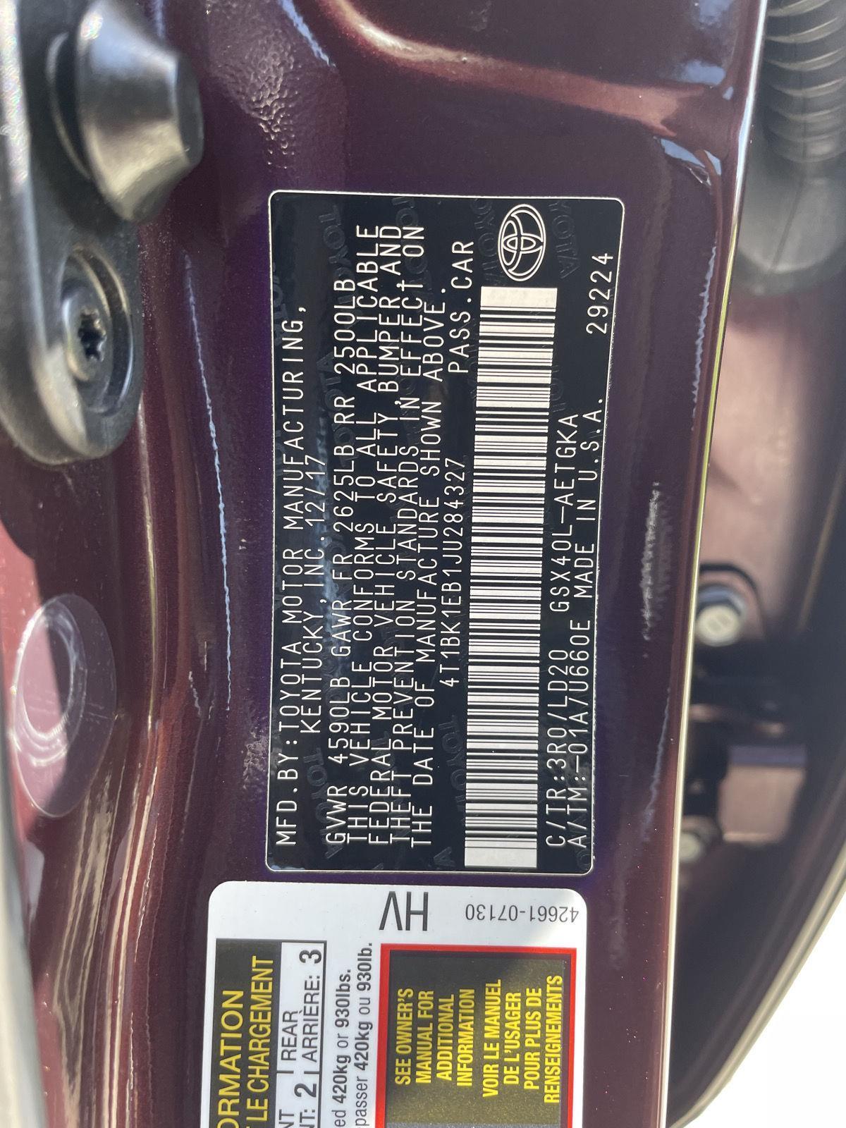 2018 Toyota Avalon XLE photo 30