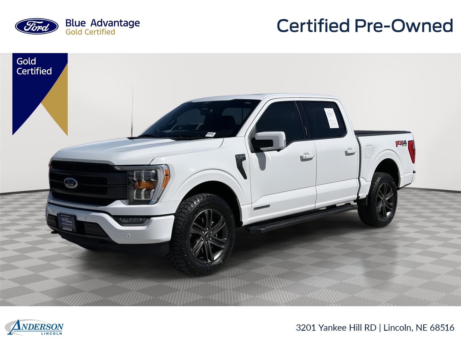 Oxford White 2022 Ford F-150 Lariat SuperCrew 4WD Pickup Truck Four-Wheel Drive Automatic