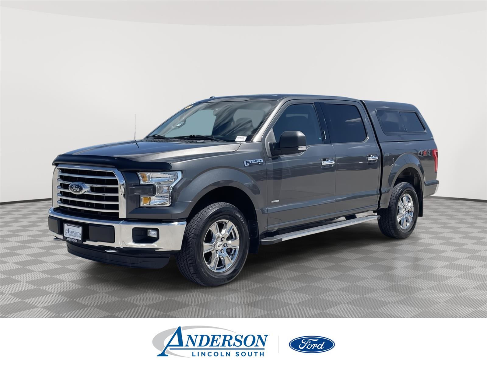 Gray (Magnetic Metallic) 2015 Ford F-150 XLT SuperCrew 4WD Pickup Truck Four-Wheel Drive 6-Speed Automatic