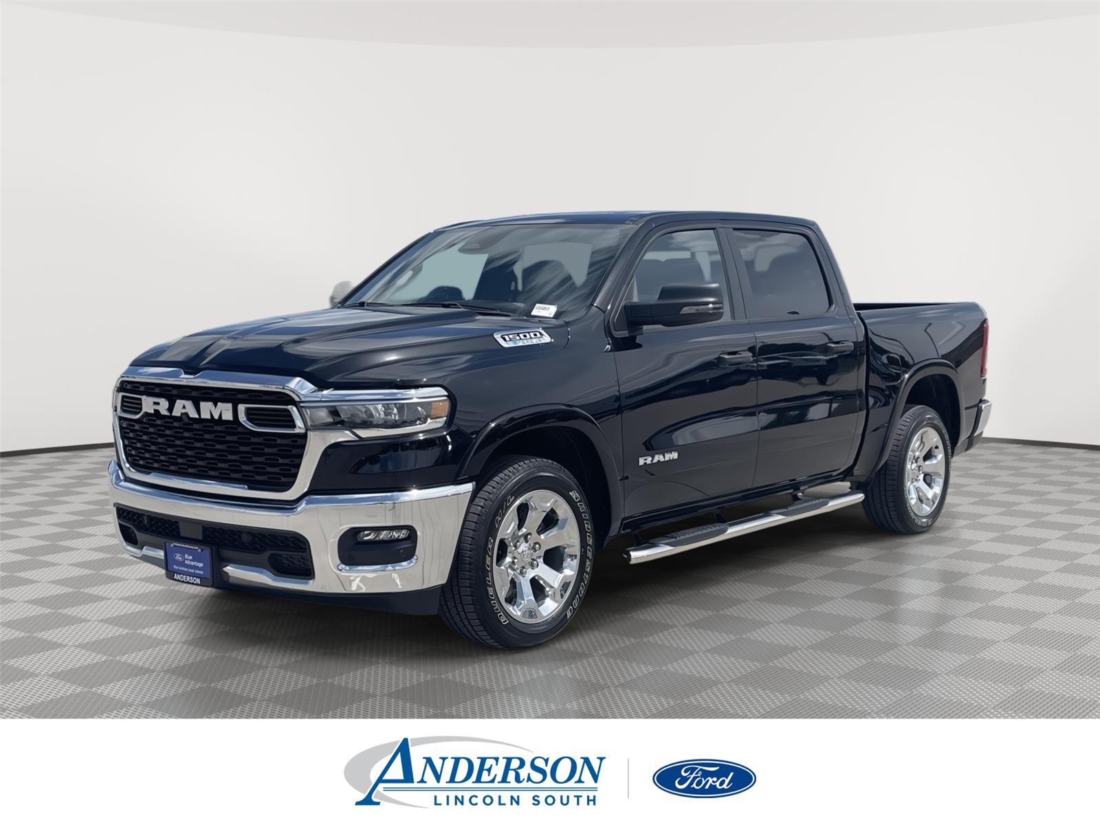 Diamond Black Crystal Pearlcoat 2025 RAM 1500 Big Horn Crew Cab 4WD Pickup Truck Four-Wheel Drive 8-Speed Automatic