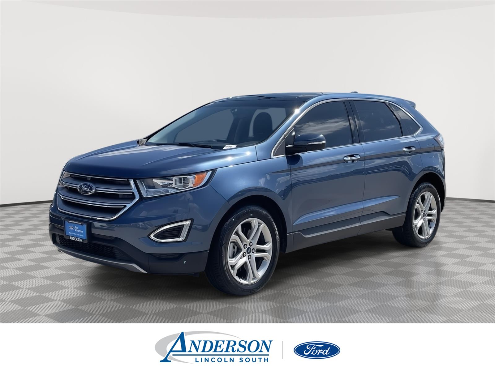 Blue 2018 Ford Edge Titanium AWD SUV / Crossover All-Wheel Drive 6-Speed Automatic