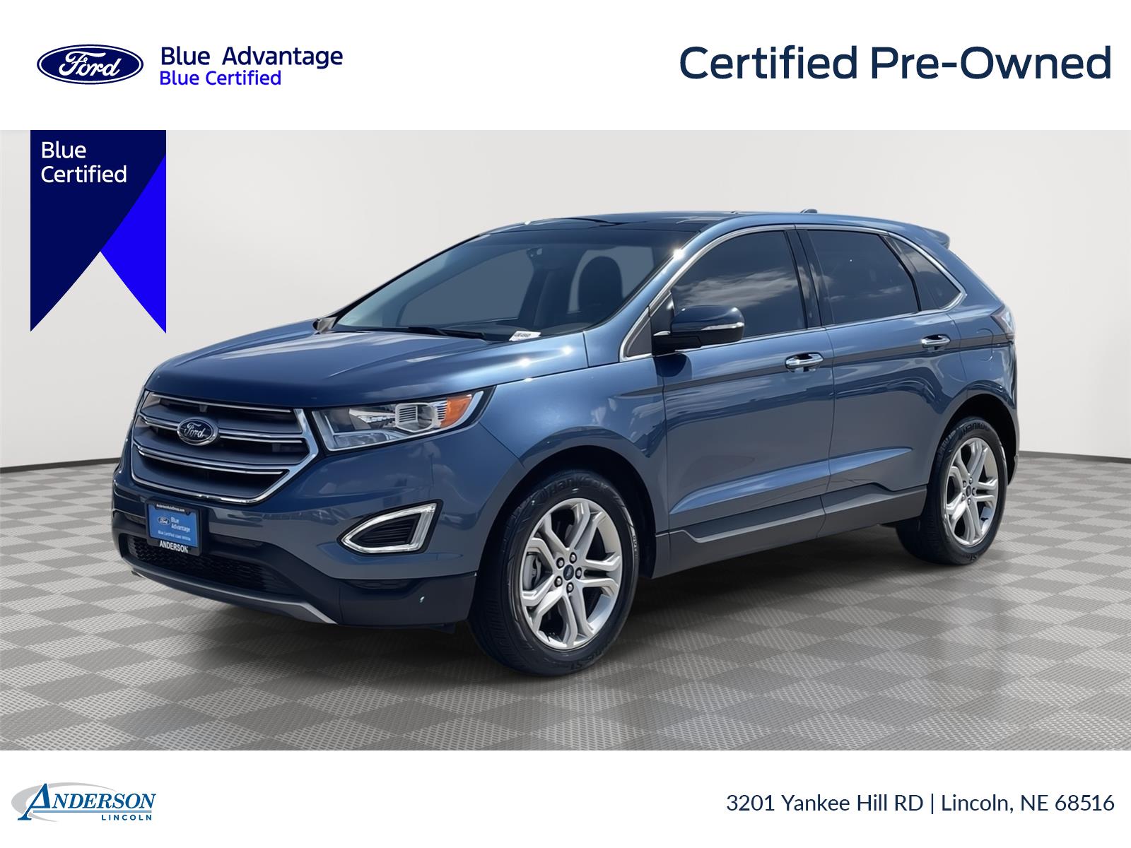 Blue 2018 Ford Edge Titanium AWD SUV / Crossover All-Wheel Drive 6-Speed Automatic