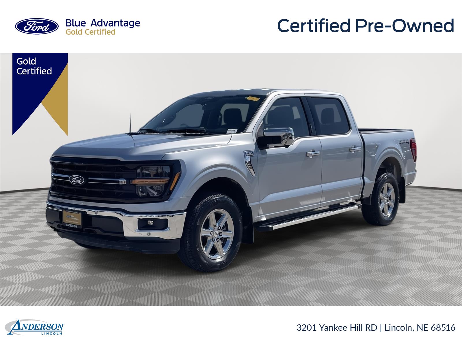 Iconic Silver 2024 Ford F-150 Pickup Truck Four-Wheel Drive Automatic