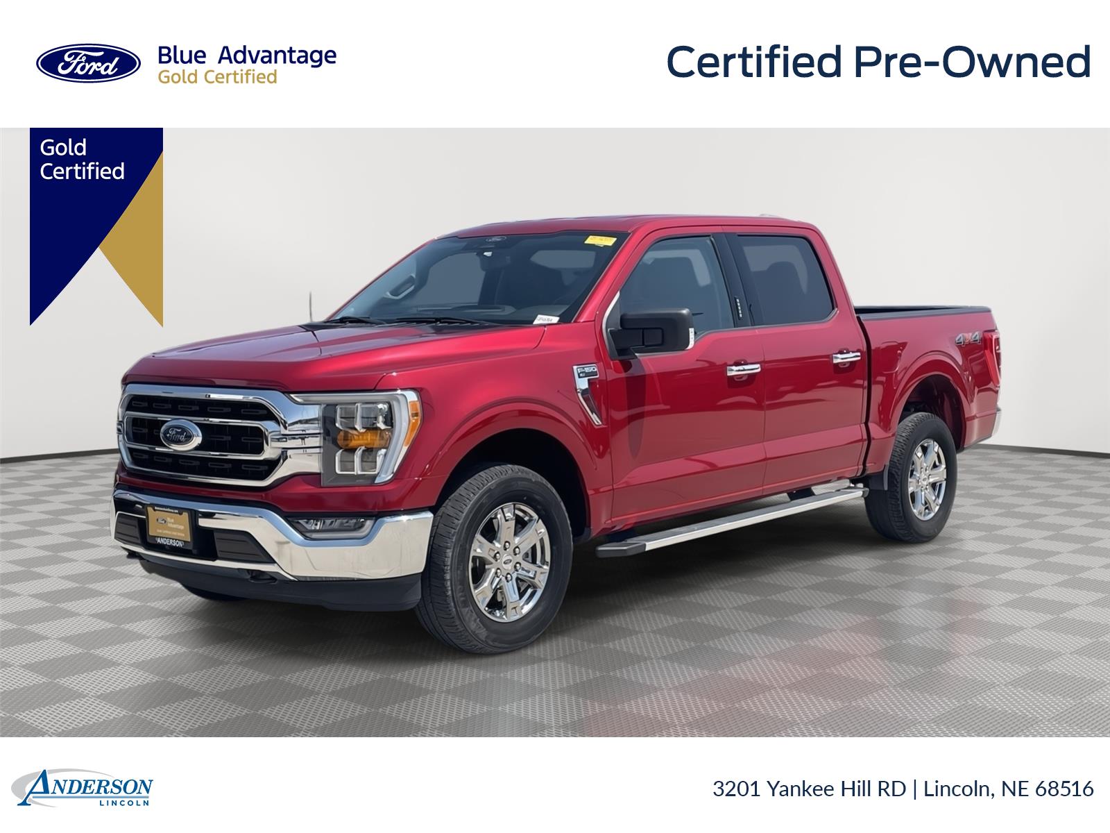 Rapid Red Metallic Tinted Clearcoat 2022 Ford F-150 Pickup Truck Four-Wheel Drive Automatic