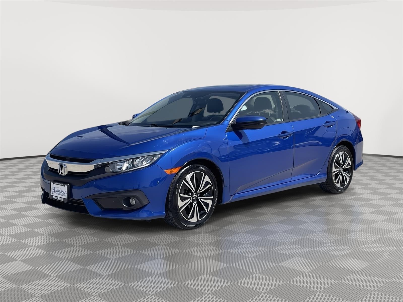 Aegean Blue Metallic 2018 Honda Civic Sedan Front-Wheel Drive Continuously Variable Transmission