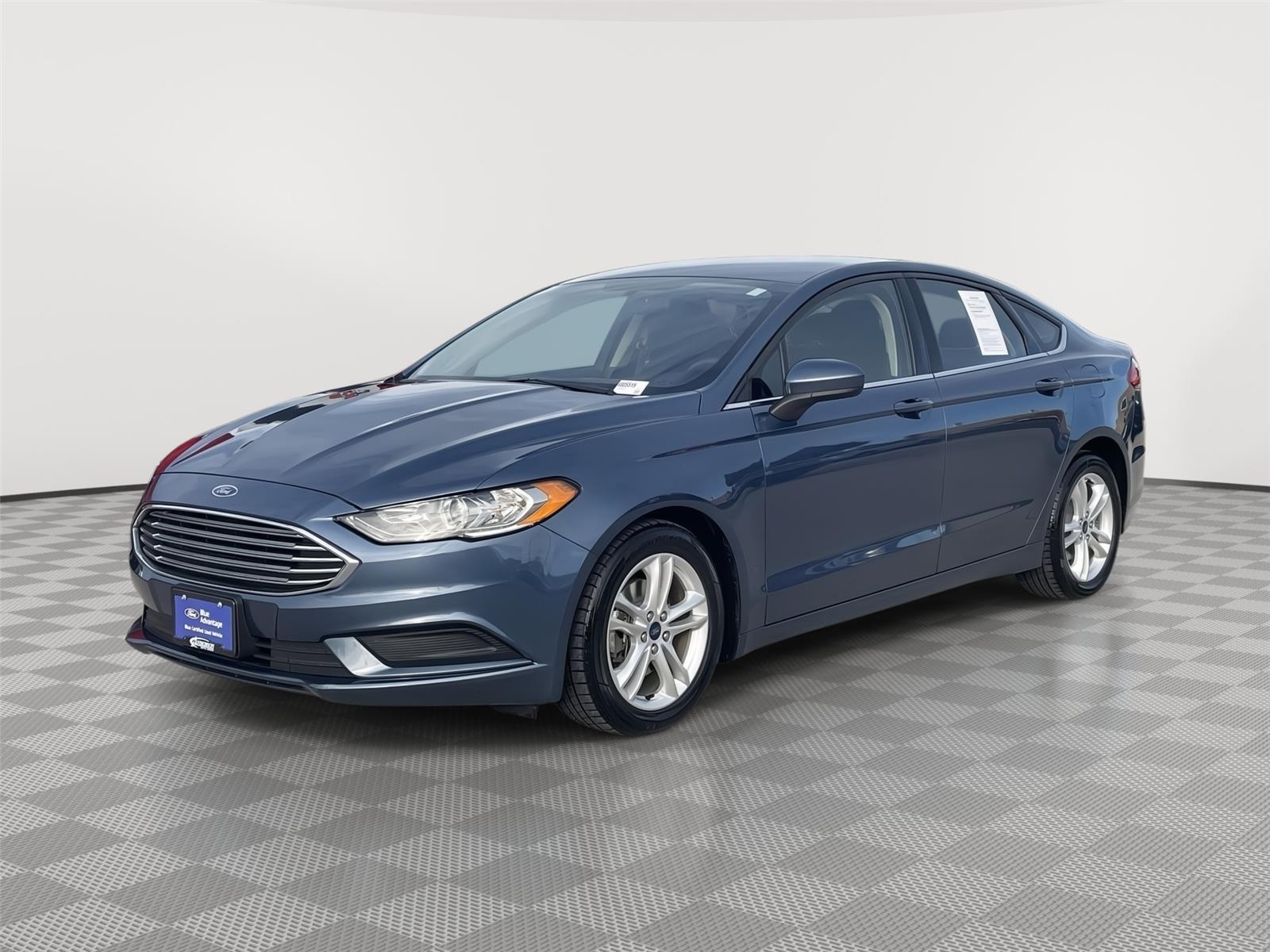 Blue 2018 Ford Fusion Sedan Front-Wheel Drive 6-Speed Automatic