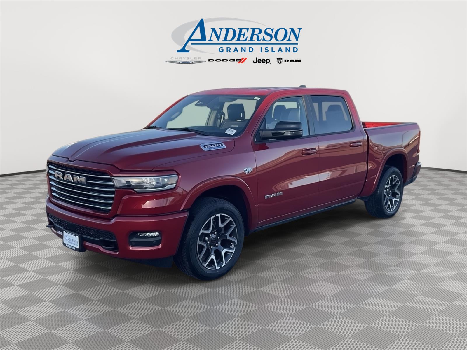 Molten Red Pearlcoat 2026 RAM 1500 Laramie Crew Cab 4WD Pickup Truck Four-Wheel Drive 8-Speed Automatic