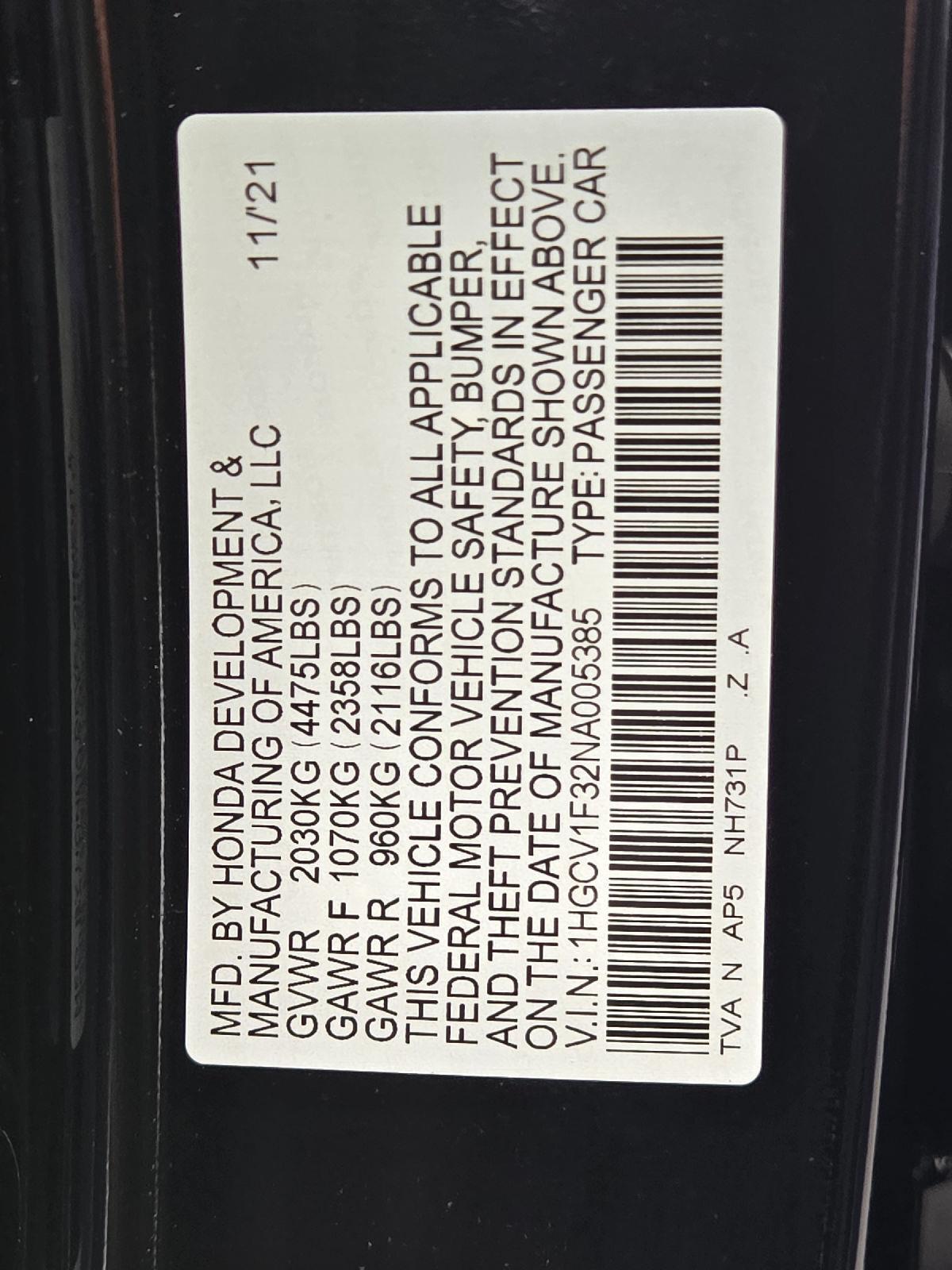 2022 Honda Accord Sedan Sport at Mac Haik CDJR North Houston