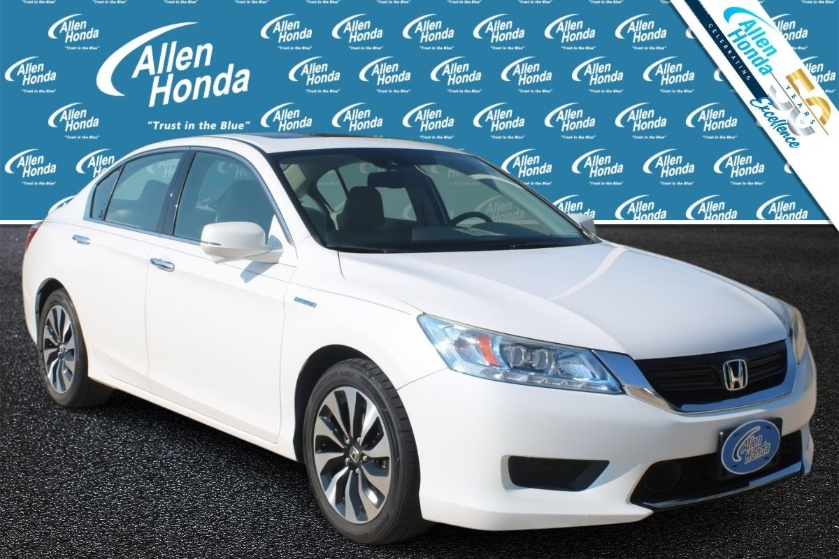 White Orchid Pearl 2015 Honda Accord Hybrid Sedan Front-Wheel Drive Continuously Variable Transmission