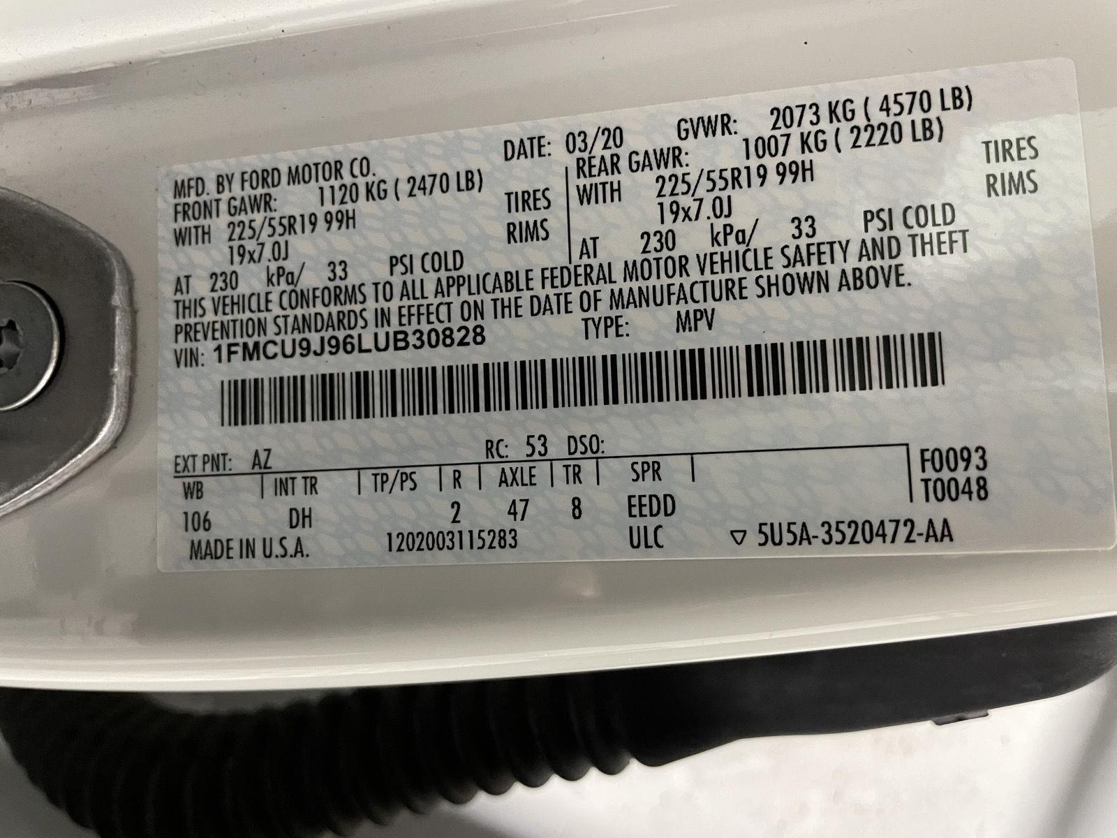 Used 2020 Ford Escape Titanium SUV/Crossover for sale in St. Joseph MO