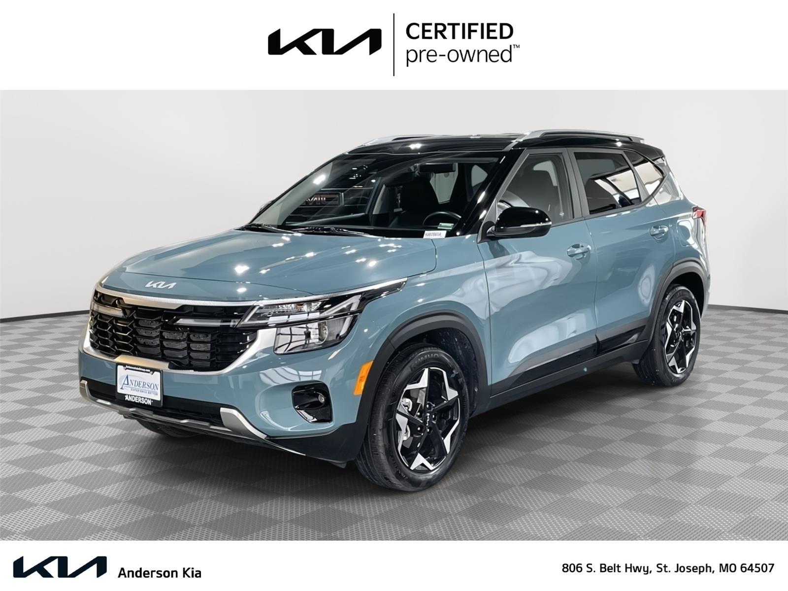 Pluton Blue/Fusion Black Roof 2026 Kia Seltos SUV / Crossover Front-Wheel Drive Continuously Variable Transmission