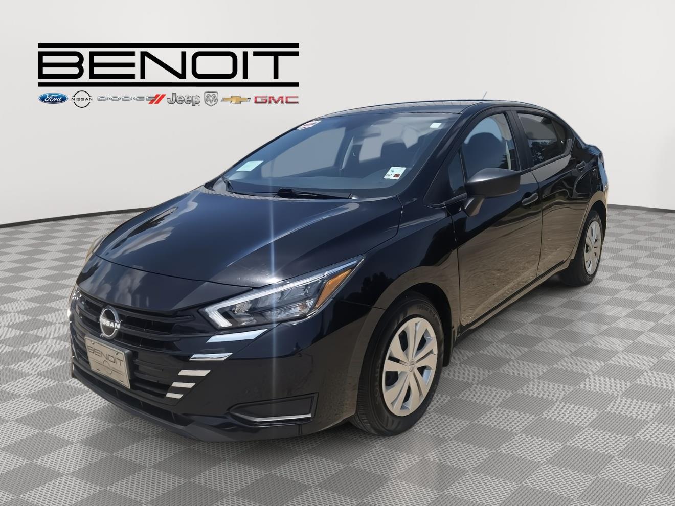 Super Black 2025 Nissan Versa Sedan Front-Wheel Drive Continuously Variable Transmission