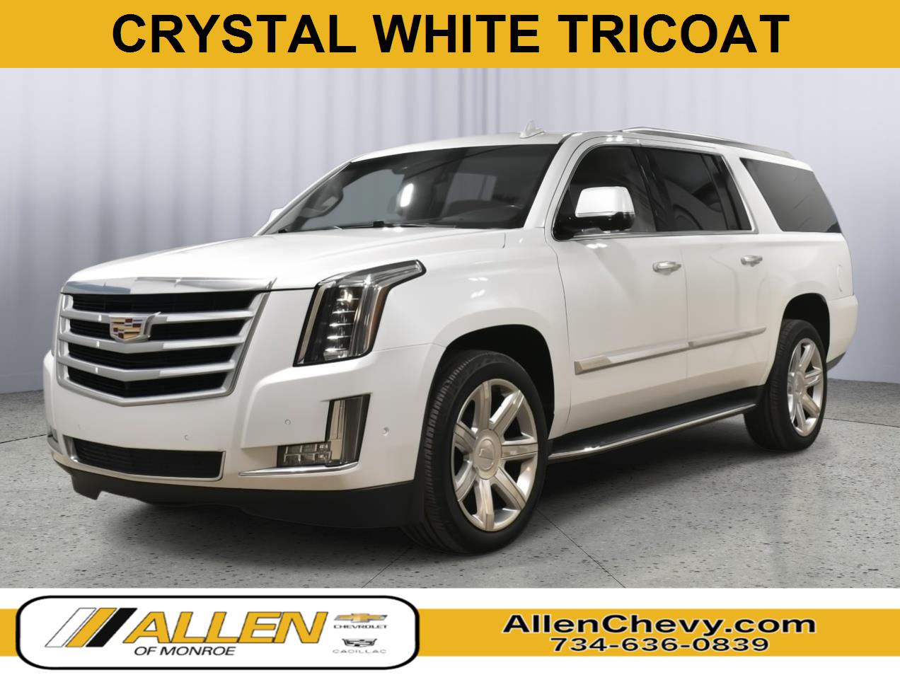 Crystal White Tricoat 2020 Cadillac Escalade ESV Luxury 4WD SUV / Crossover Four-Wheel Drive Automatic