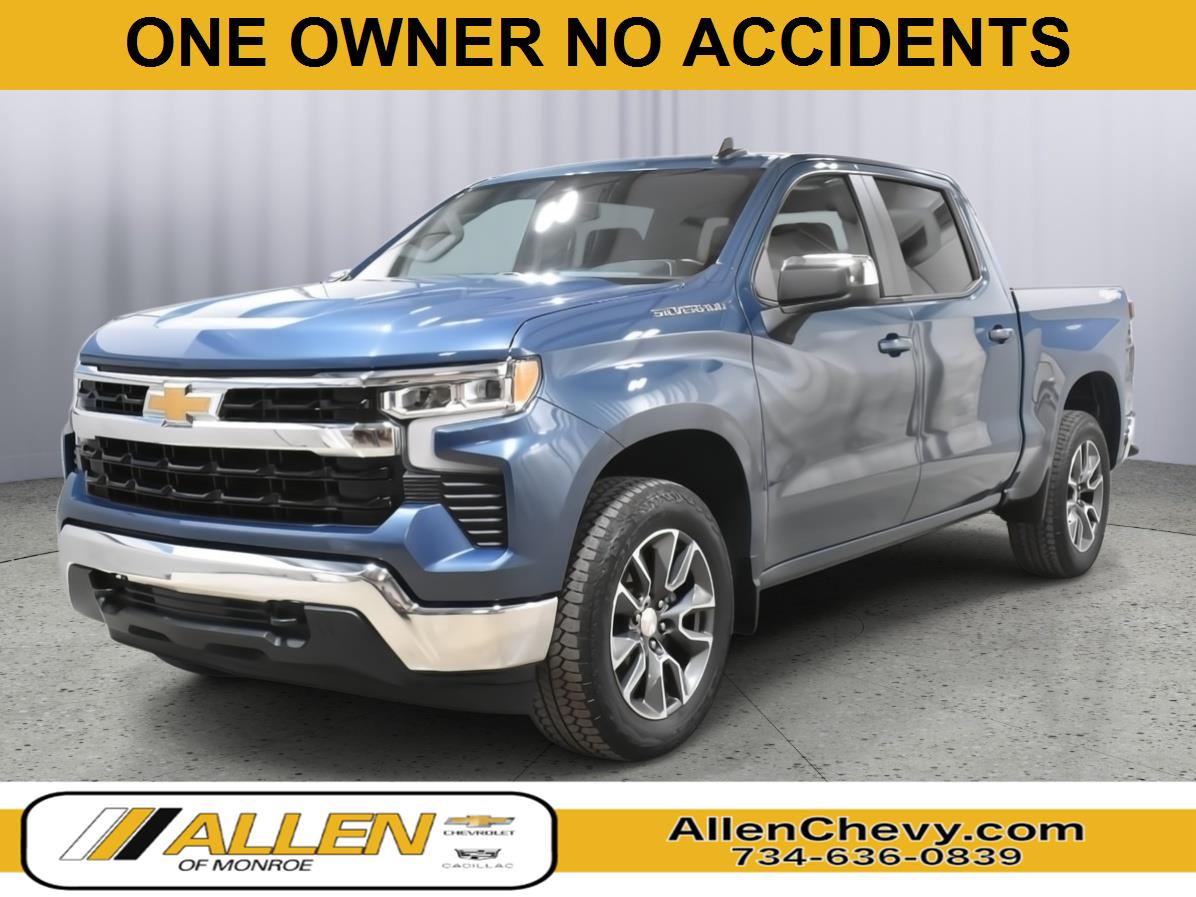 Lakeshore Blue Metallic 2024 Chevrolet Silverado 1500 LT Crew Cab 4WD Pickup Truck Four-Wheel Drive 8-Speed Automatic