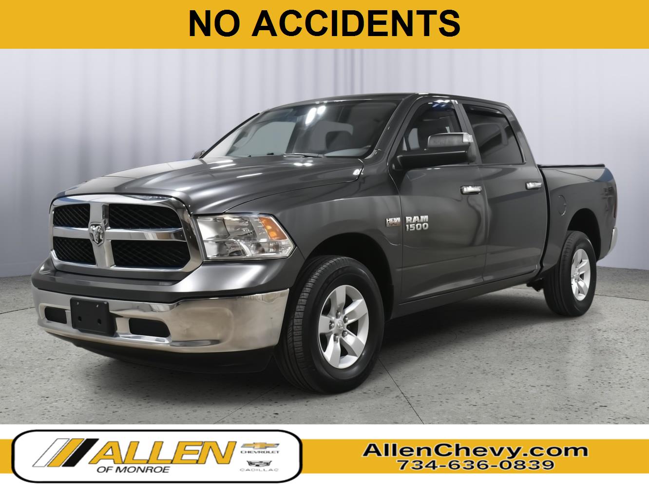 Granite Crystal Metallic 2017 RAM 1500 SLT Crew Cab 4WD Pickup Truck Four-Wheel Drive 8-Speed Automatic
