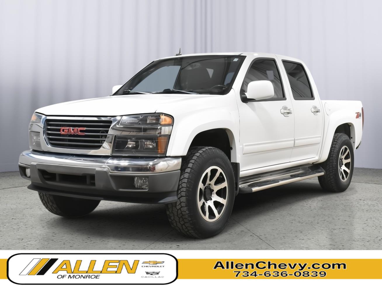 Summit White 2012 GMC Canyon SLE2 Crew Cab 4WD Pickup Truck Four-Wheel Drive 4-Speed Automatic Overdrive