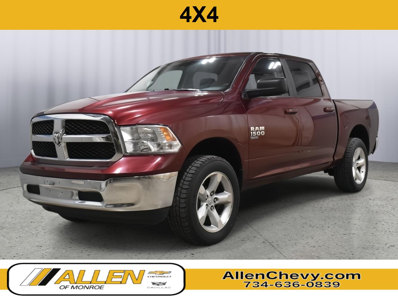 Delmonico Red Pearlcoat 2021 RAM 1500 Classic SLT Crew Cab 4WD Pickup Truck Four-Wheel Drive 8-Speed Automatic