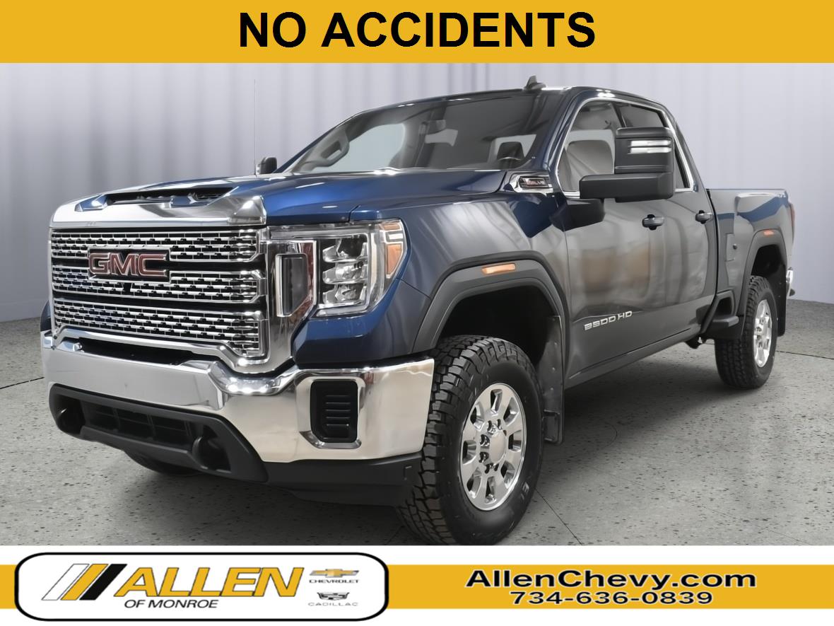 Pacific Blue Metallic 2022 GMC Sierra 2500HD SLE Double Cab 4WD Pickup Truck Four-Wheel Drive 6-Speed Automatic