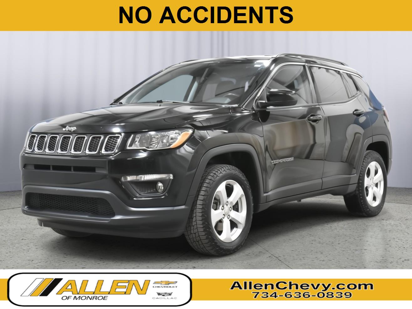 Diamond Black Crystal Pearlcoat 2018 Jeep Compass SUV / Crossover Four-Wheel Drive 9-Speed Automatic
