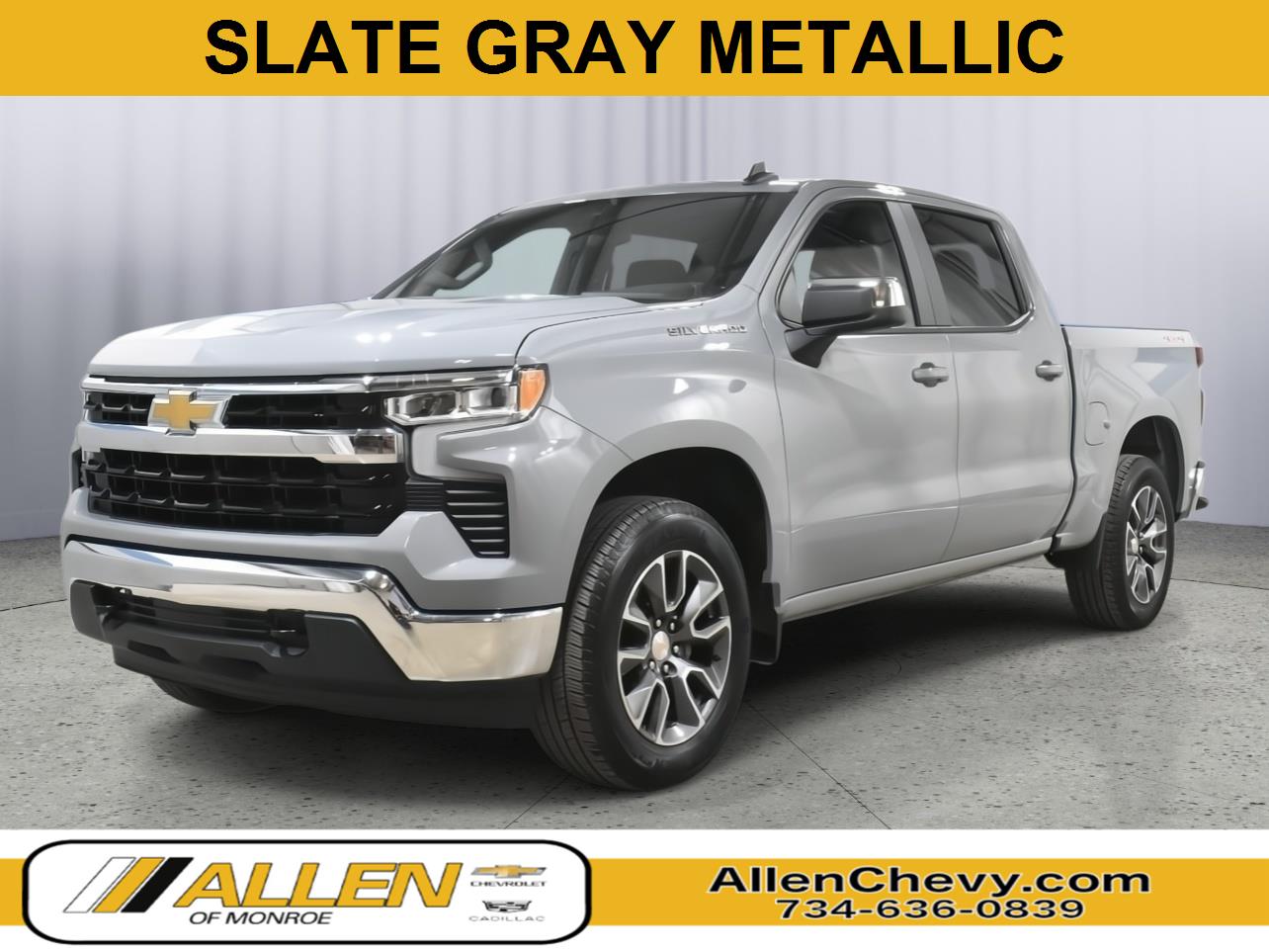 Slate Gray Metallic 2024 Chevrolet Silverado 1500 Pickup Truck Four-Wheel Drive 8-Speed Automatic