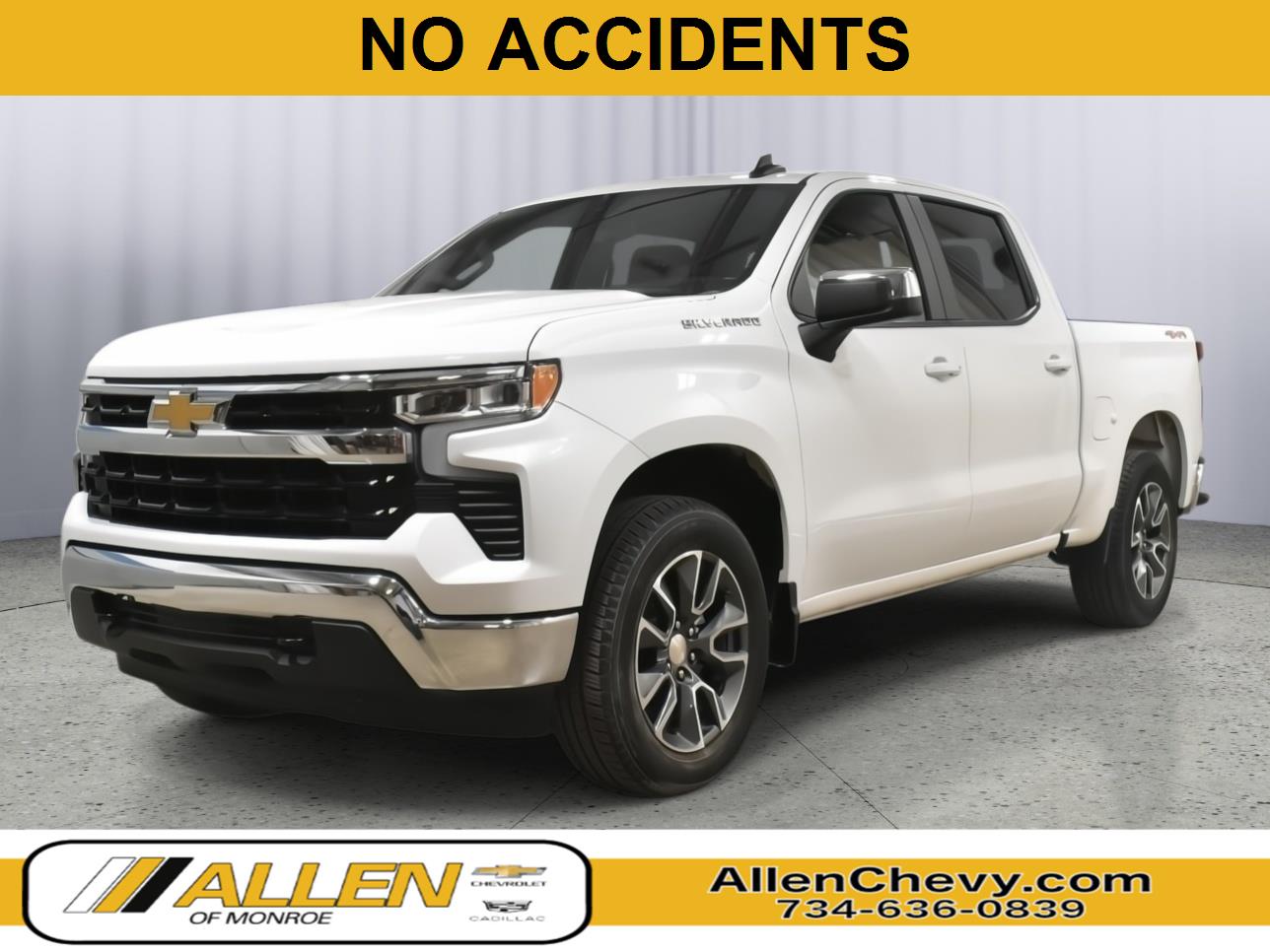 Summit White 2023 Chevrolet Silverado 1500 Pickup Truck Four-Wheel Drive 8-Speed Automatic