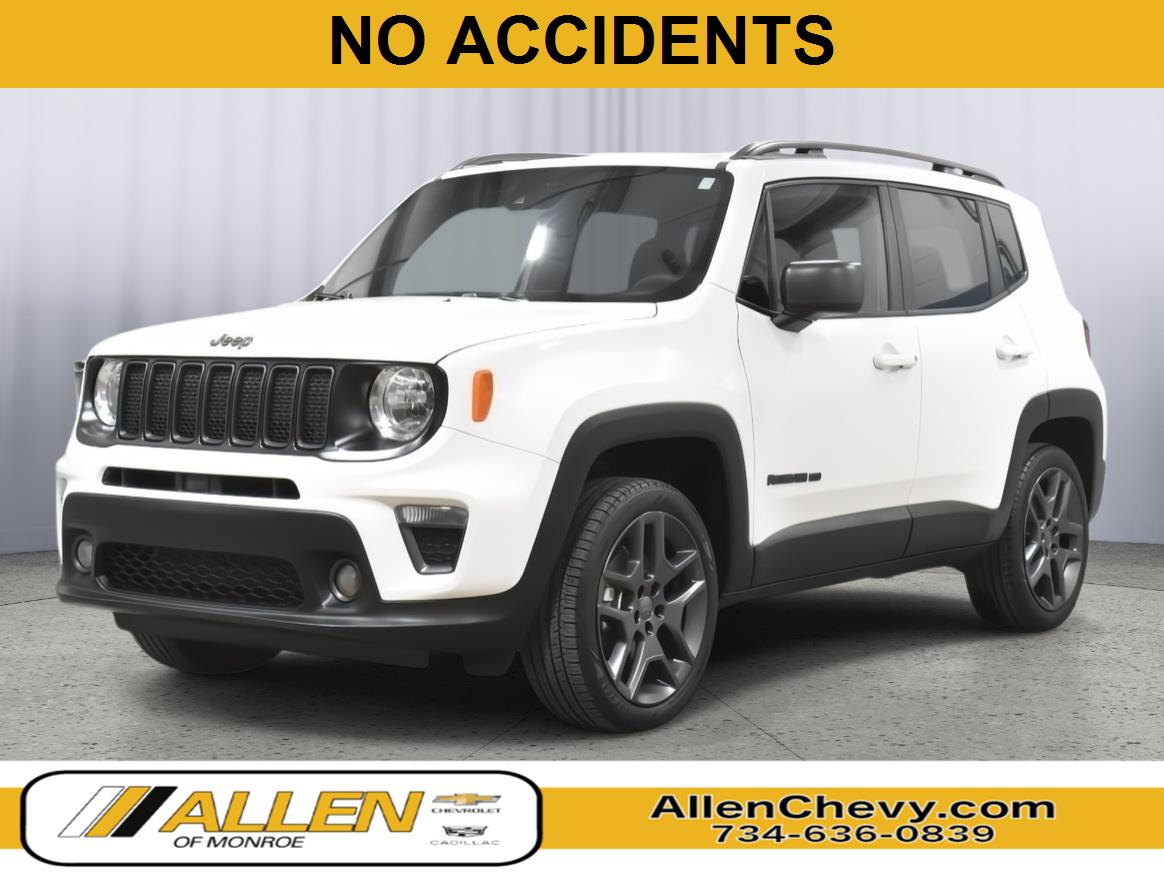 Alpine White Clearcoat 2021 Jeep Renegade SUV / Crossover Four-Wheel Drive 9-Speed Automatic