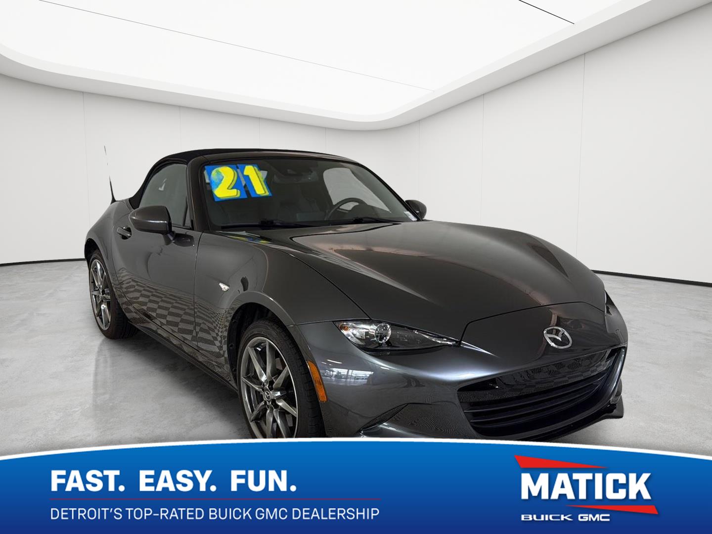 Machine Gray Metallic 2021 Mazda MX-5 Miata Convertible Rear-Wheel Drive Manual