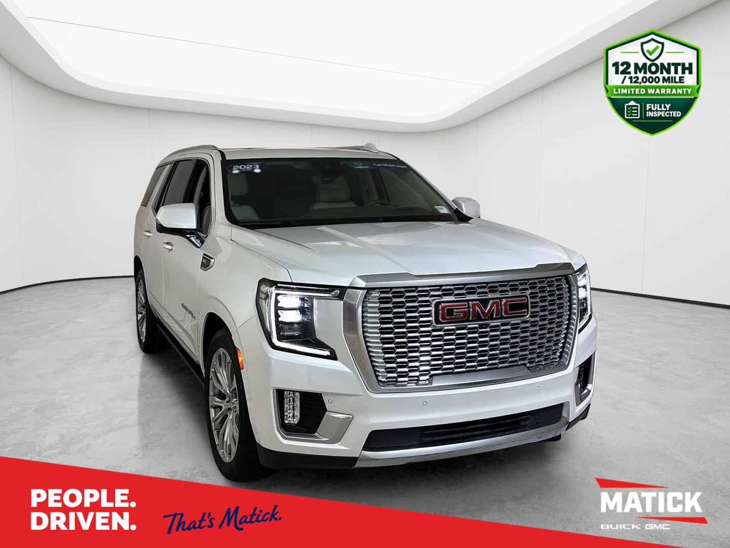 White Frost Tricoat 2023 GMC Yukon SUV / Crossover Four-Wheel Drive Automatic