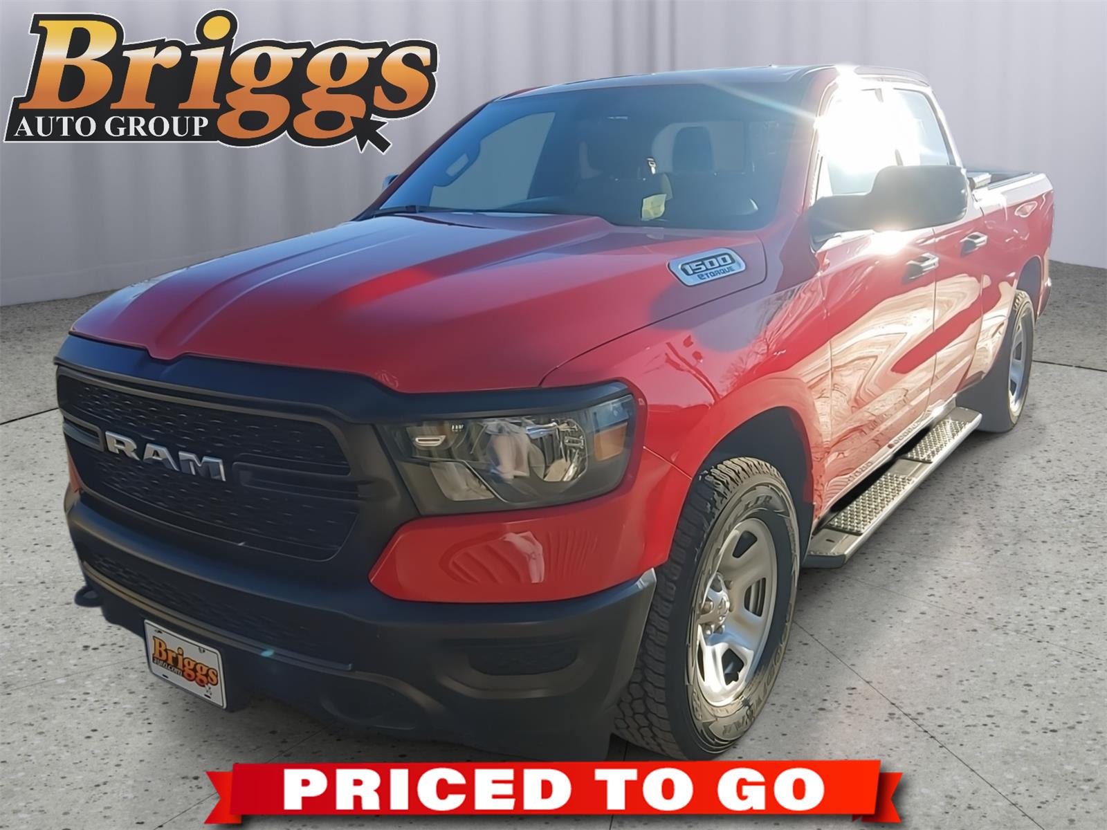 Flame Red Clearcoat 2023 RAM 1500 Tradesman Quad Cab 4WD Pickup Truck Four-Wheel Drive 8-Speed Automatic