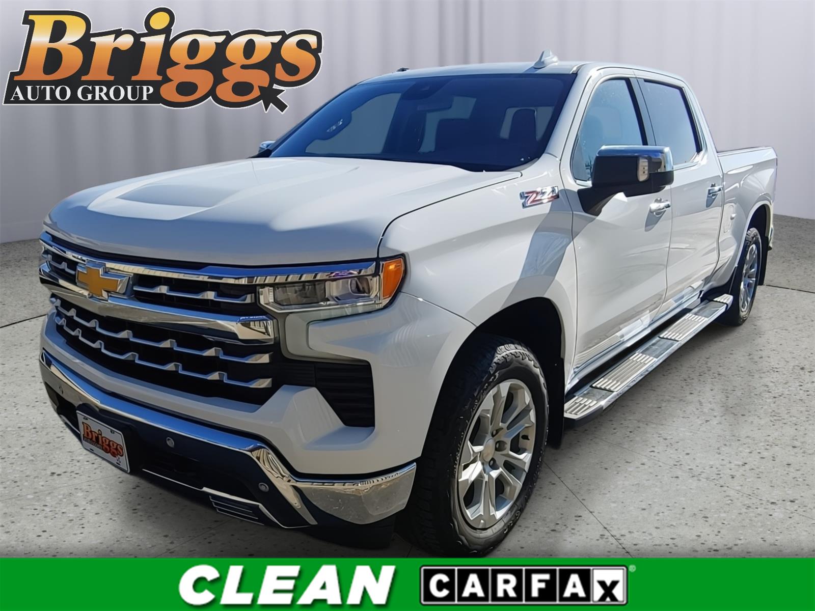 Summit White 2023 Chevrolet Silverado 1500 LTZ Crew Cab 4WD Pickup Truck Four-Wheel Drive Automatic