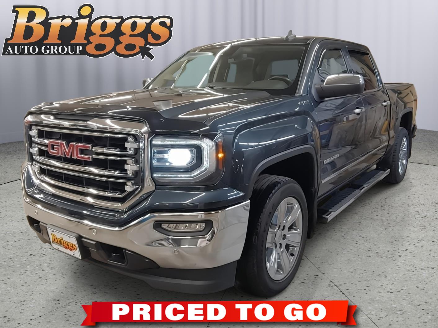 Dark Slate Metallic 2017 GMC Sierra 1500 SLT Crew Cab 4WD Pickup Truck Four-Wheel Drive 8-Speed Automatic