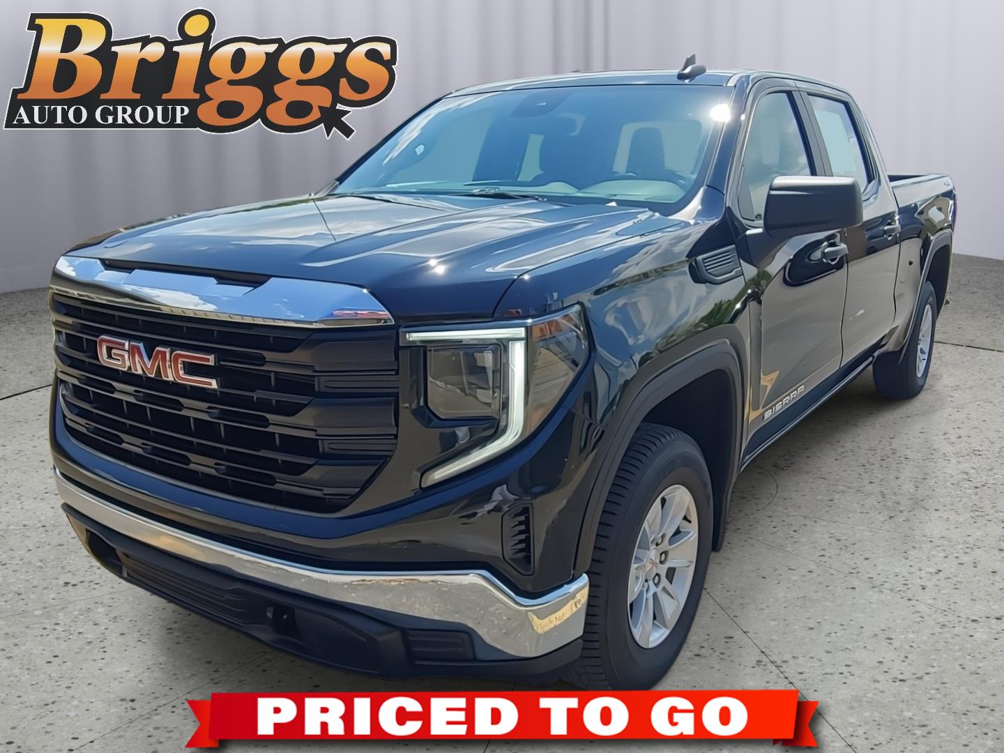 Onyx Black 2024 GMC Sierra 1500 Pro Crew Cab 4WD Pickup Truck Four-Wheel Drive 8-Speed Automatic