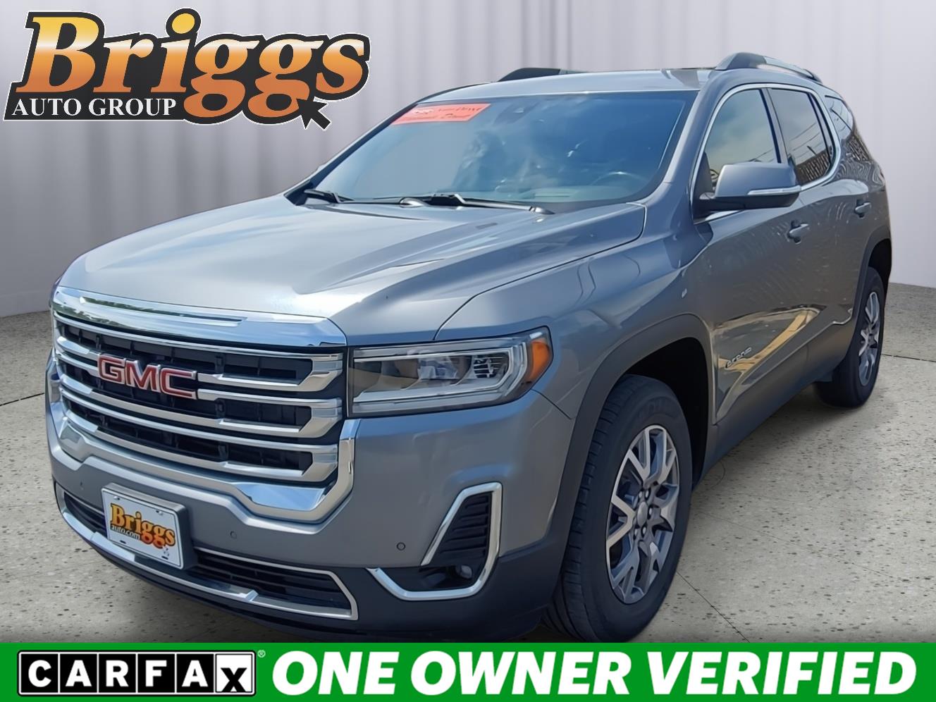 Gray (Satin Steel Metallic) 2020 GMC Acadia SLT AWD SUV / Crossover Four-Wheel Drive 9-Speed Automatic