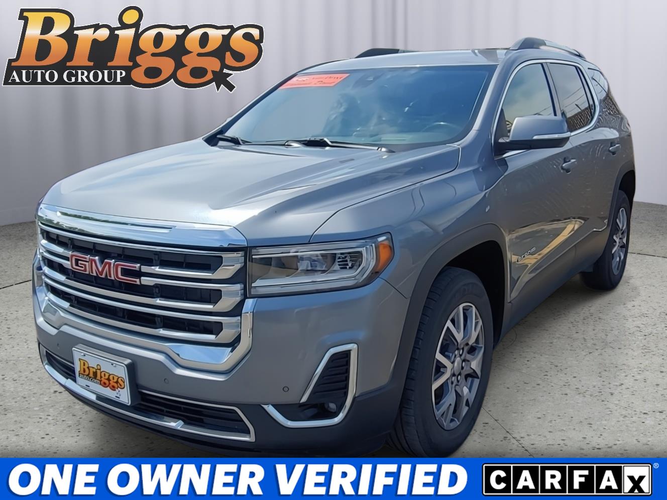 Gray (Satin Steel Metallic) 2020 GMC Acadia SLT AWD SUV / Crossover Four-Wheel Drive 9-Speed Automatic
