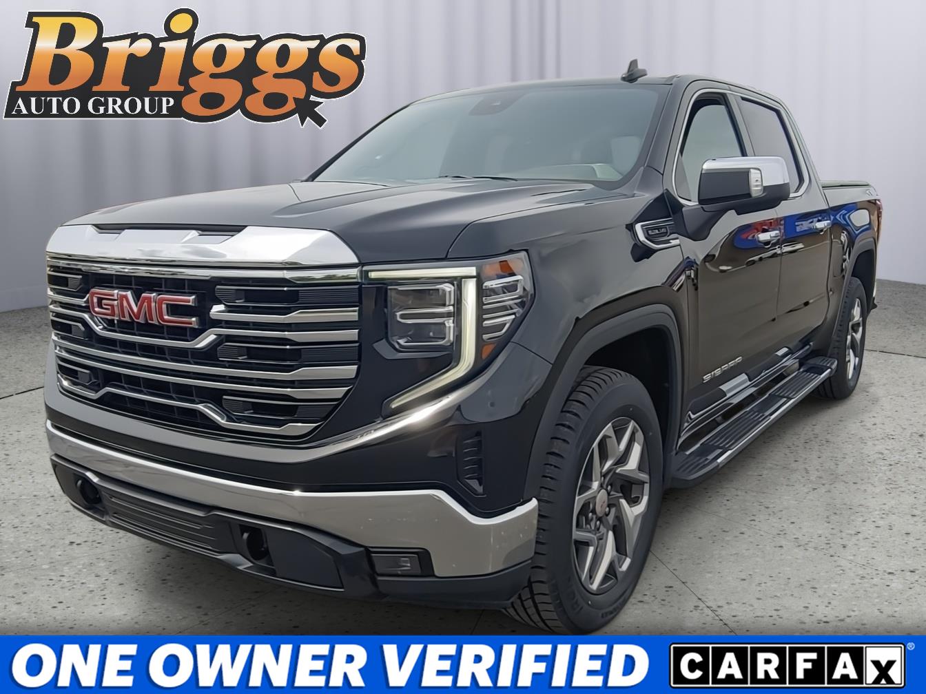 Onyx Black 2023 GMC Sierra 1500 SLT Crew Cab 4WD Pickup Truck Four-Wheel Drive Automatic