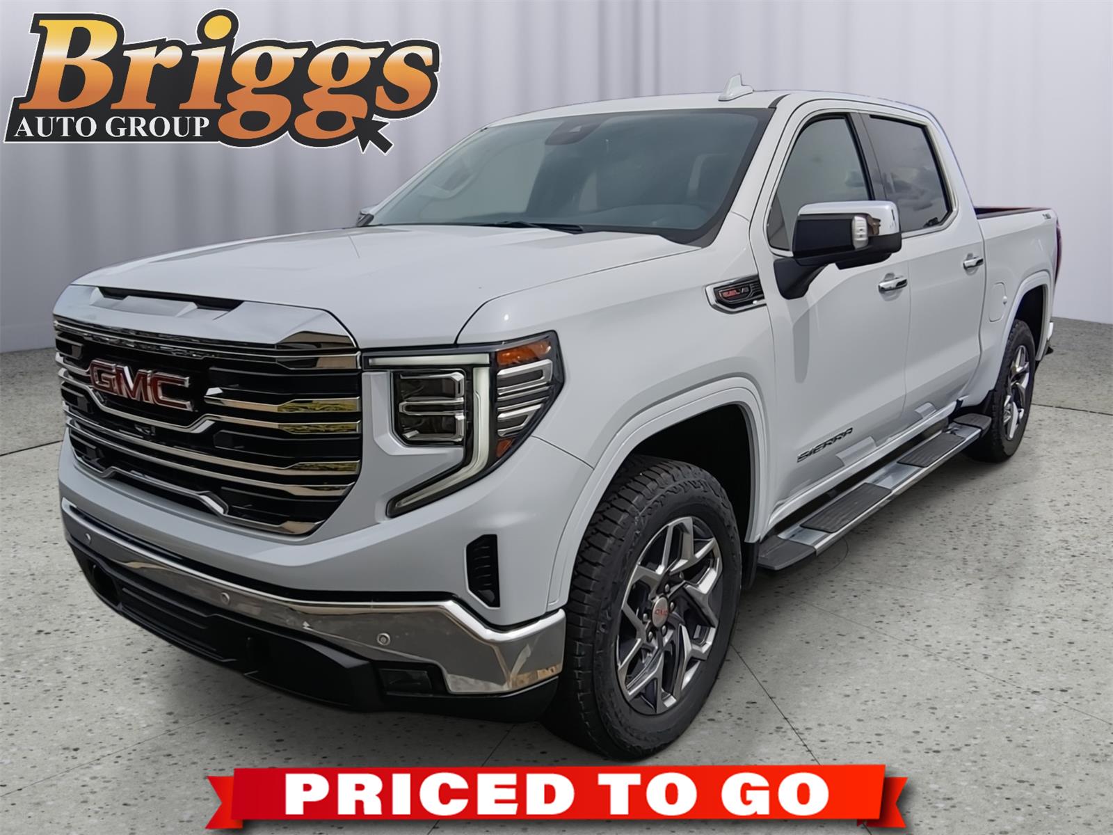 Glacier White Tricoat 2026 GMC Sierra 1500 SLT Crew Cab 4WD Pickup Truck Four-Wheel Drive Automatic