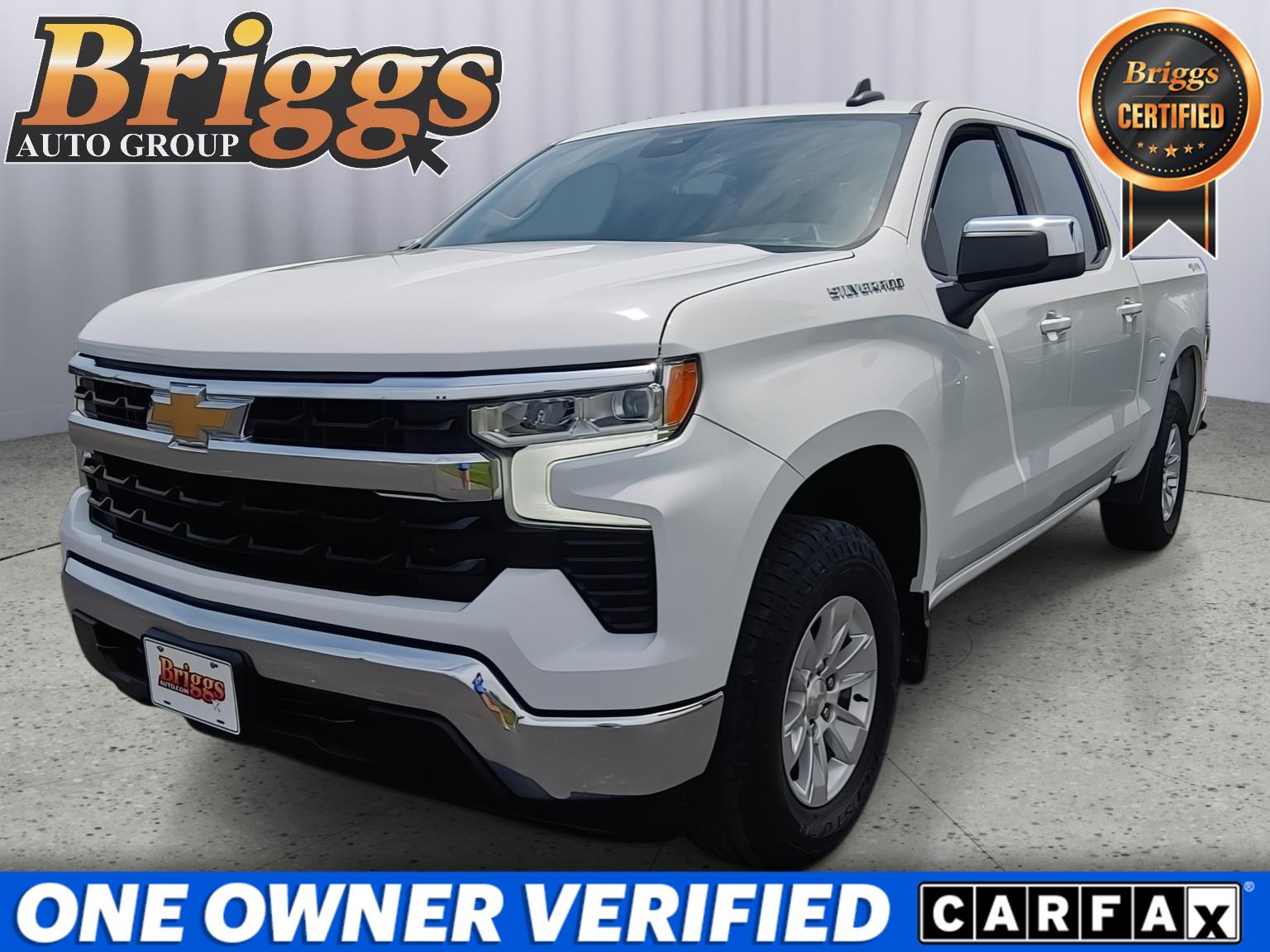 Summit White 2023 Chevrolet Silverado 1500 Pickup Truck Four-Wheel Drive Automatic