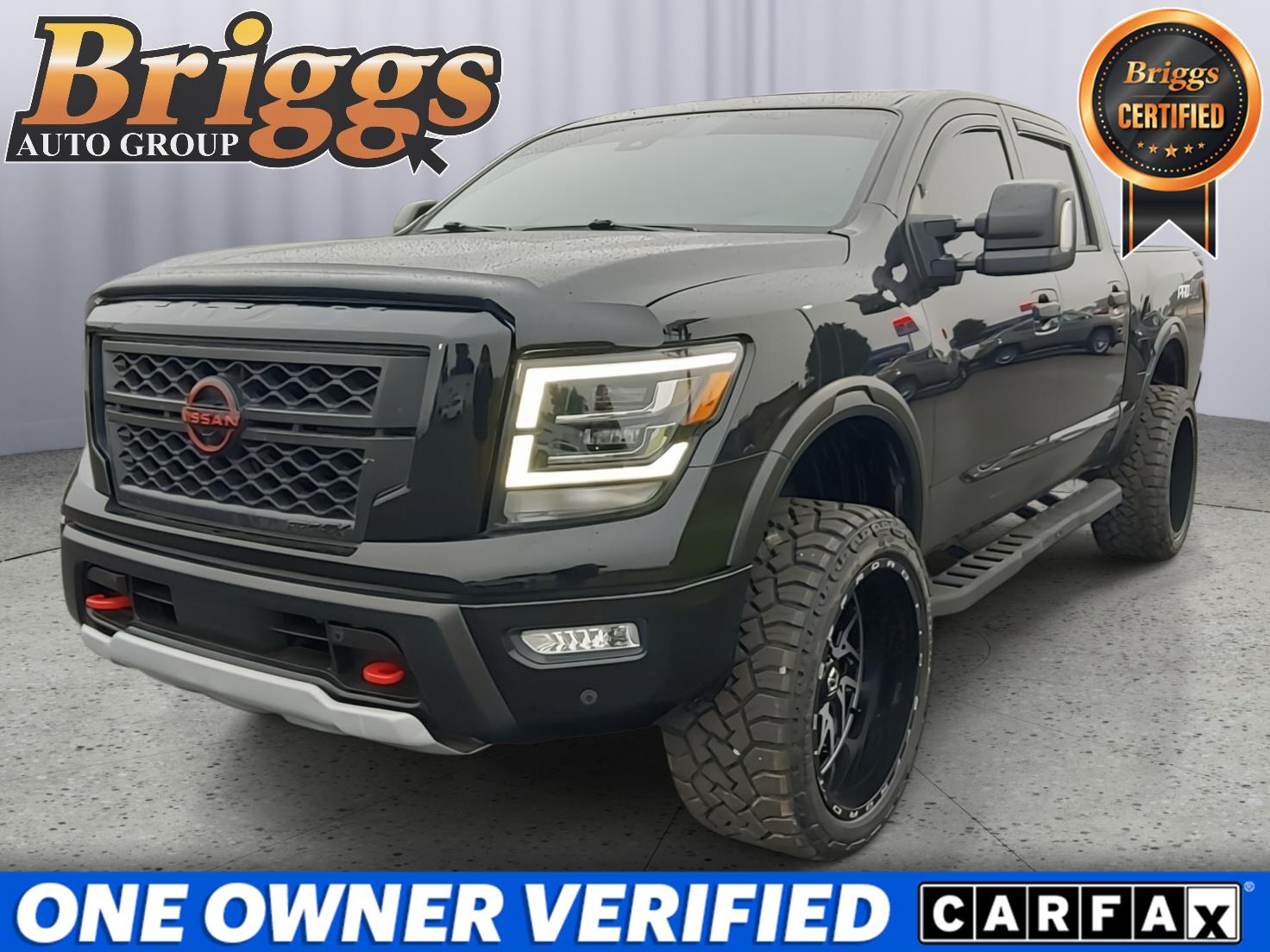 Super Black 2023 Nissan Titan Pickup Truck Four-Wheel Drive Automatic