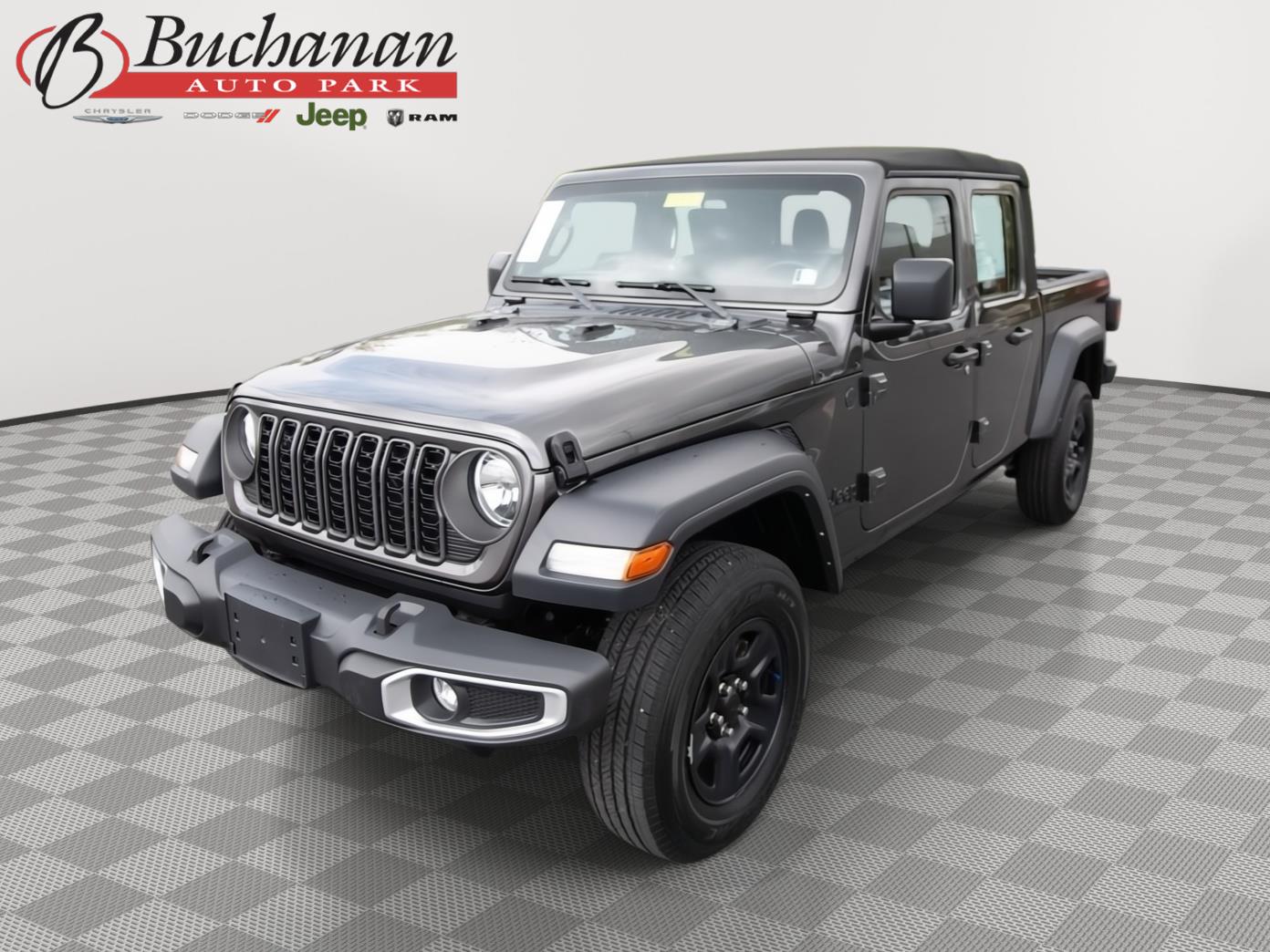 Gray (Granite Crystal Metallic Clearcoat) 2024 Jeep Gladiator Pickup Truck Four-Wheel Drive 8-Speed Automatic