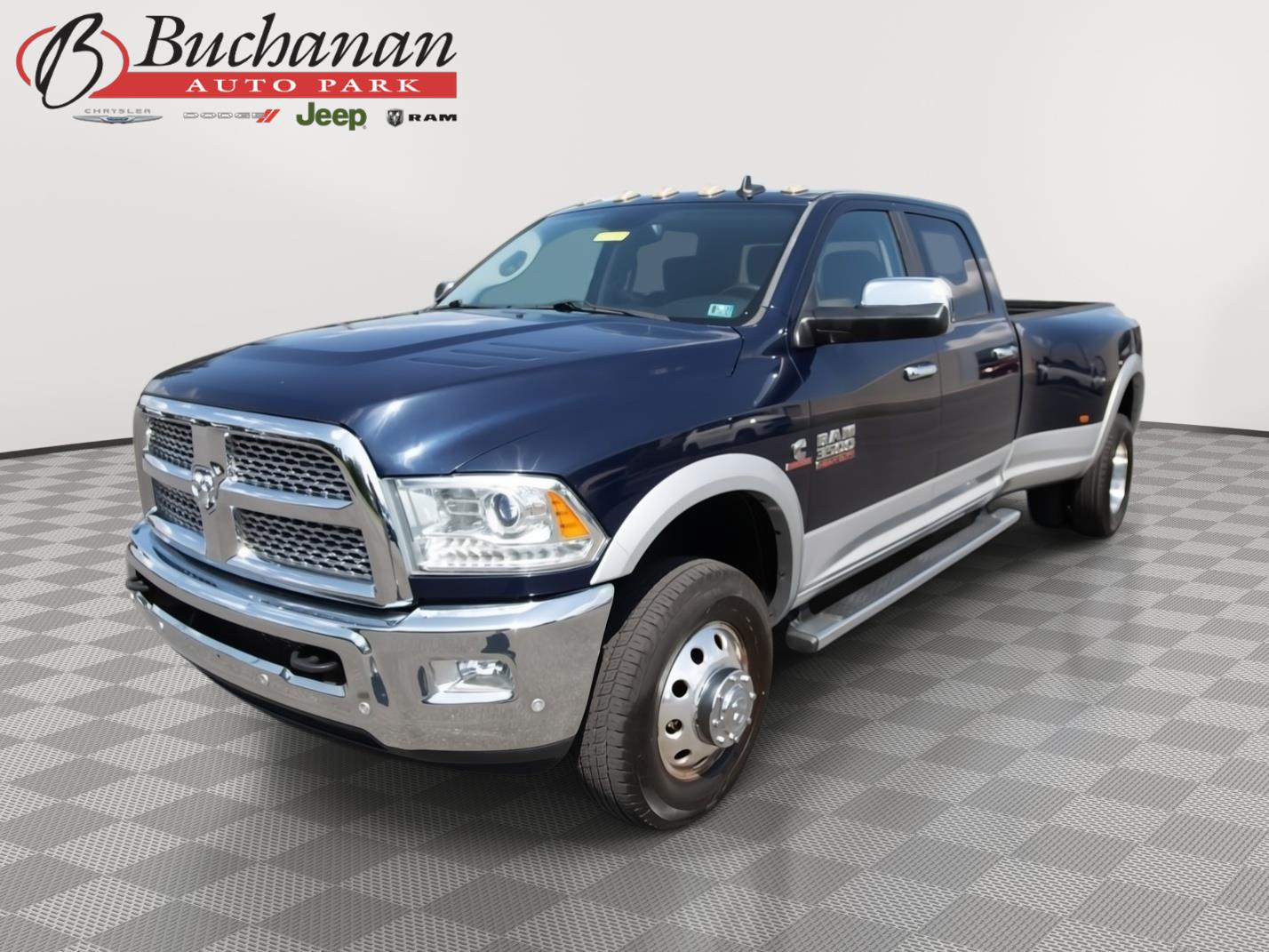 True Blue Pearlcoat 2016 RAM 3500 Pickup Truck Four-Wheel Drive 6-Speed Automatic
