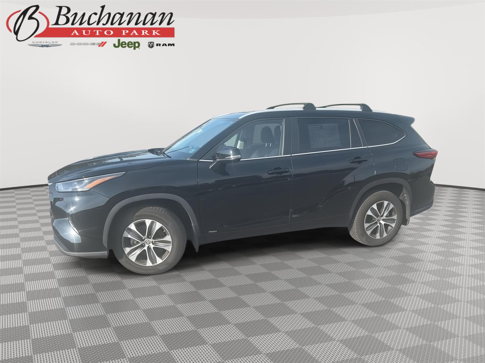 Midnight Black Metallic 2023 Toyota Highlander Hybrid SUV / Crossover All-Wheel Drive Continuously Variable Transmission