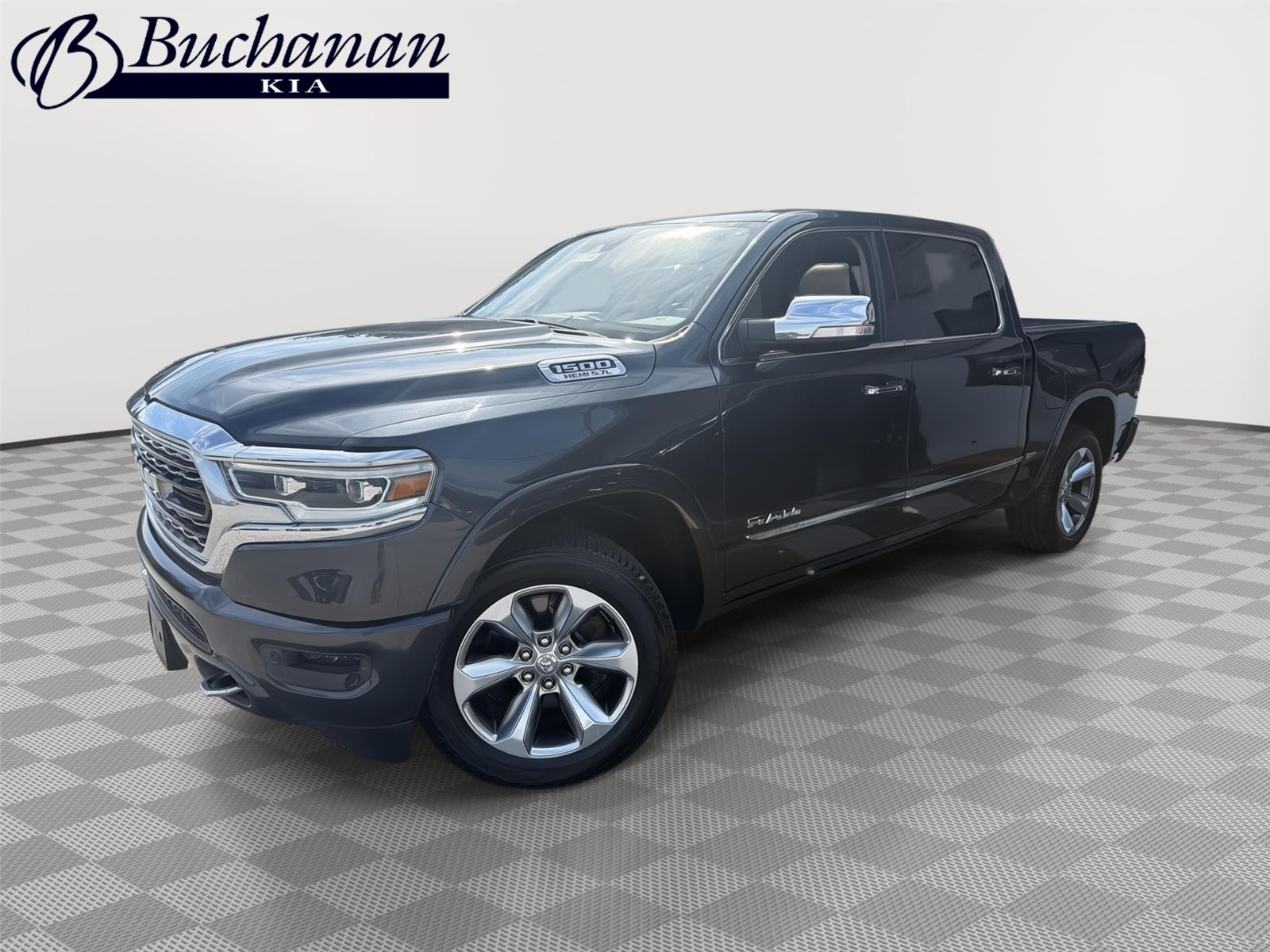 Gray (Maximum Steel Metallic Clearcoat) 2019 RAM 1500 Pickup Truck Four-Wheel Drive 8-Speed Automatic
