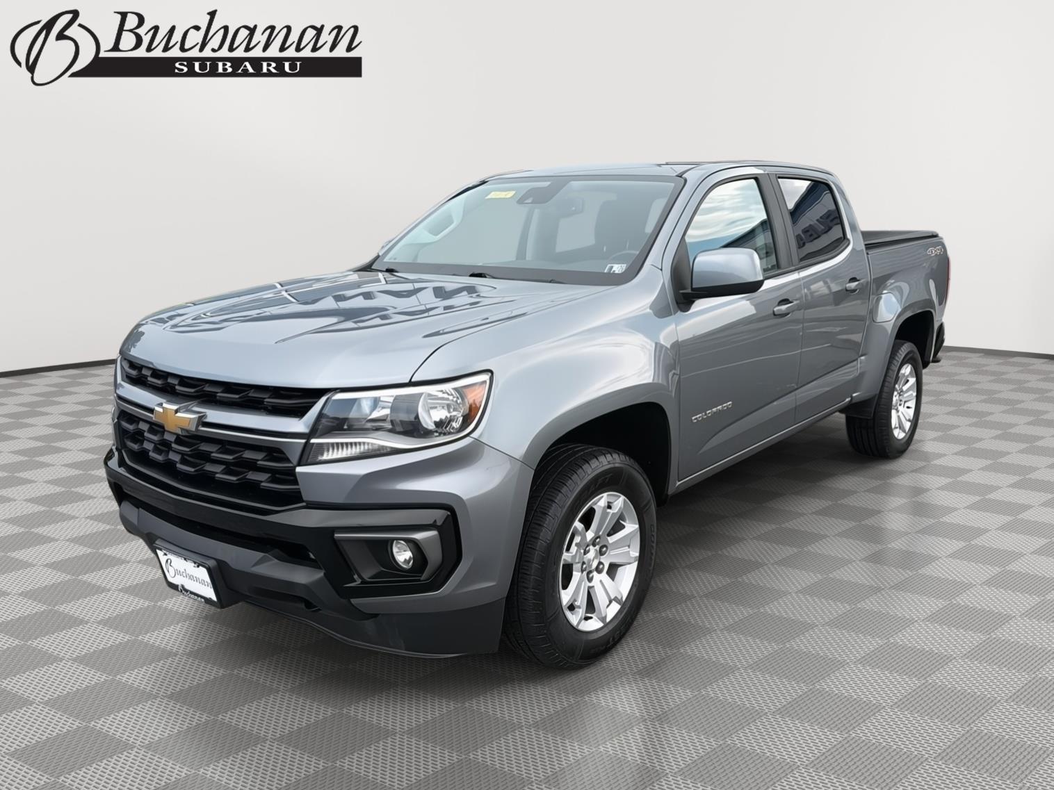 Gray (Satin Steel Metallic) 2021 Chevrolet Colorado Pickup Truck Four-Wheel Drive 8-Speed Automatic
