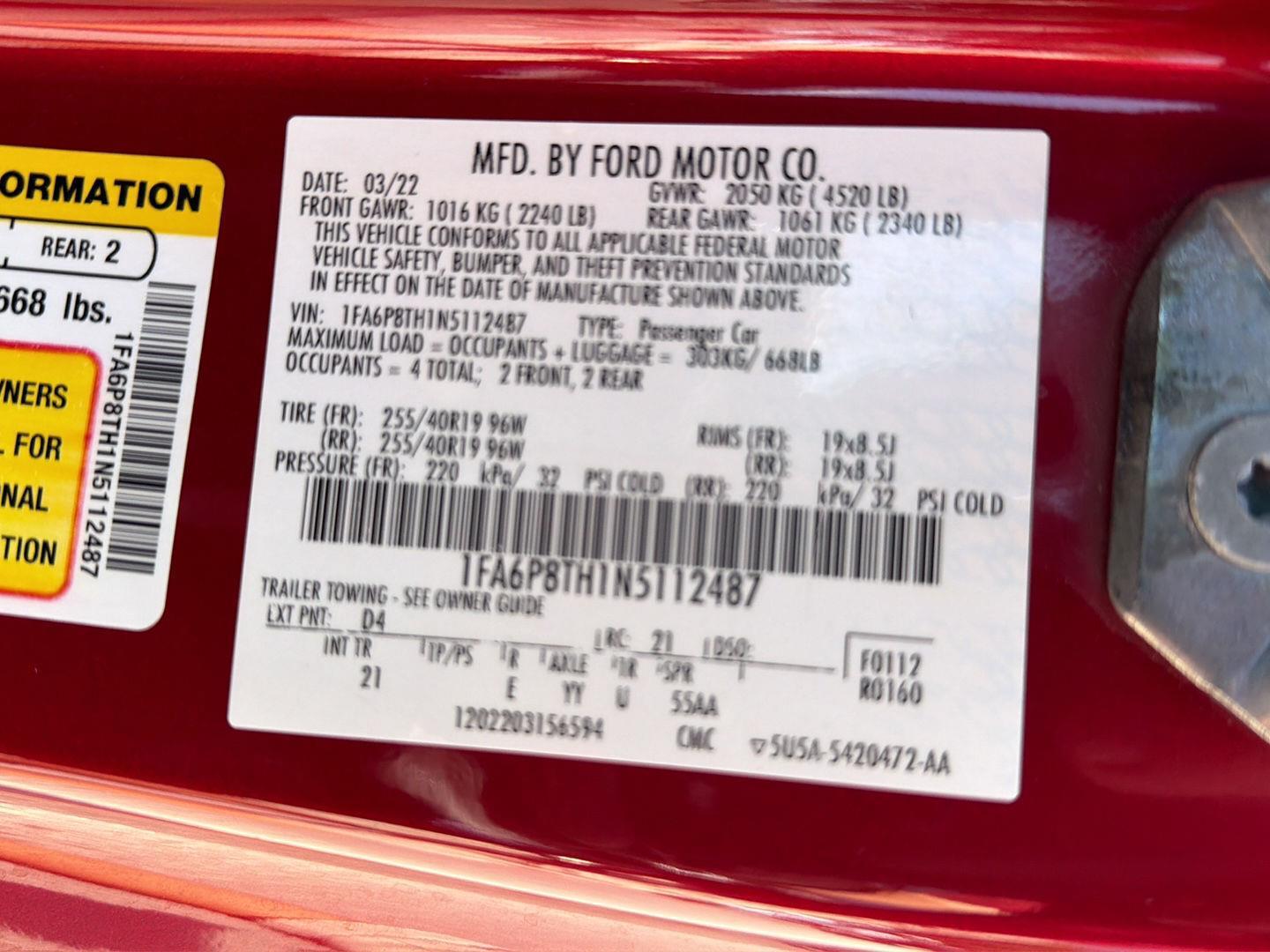 Used 2022 Ford Mustang Sedan