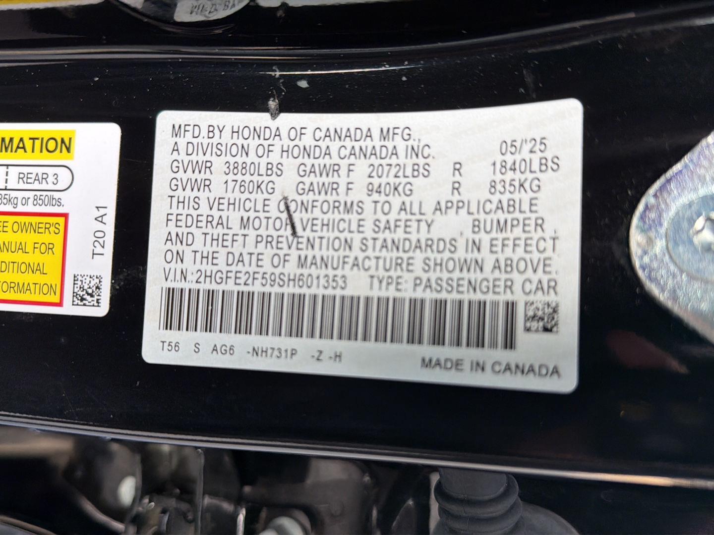 Used 2025 Honda Civic Sedan Sedan
